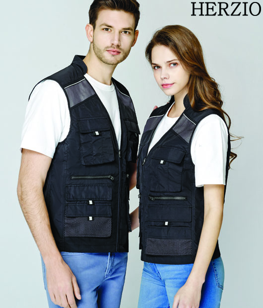 헤르지오 단체 하계 근무조끼 [단체근무복,근무조끼,하계근무복] / HZ-1806 / 다크블랙