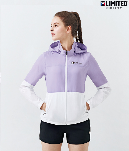 엠리밋 홑겹 배색 바람막이 / 31376 / 바이올렛